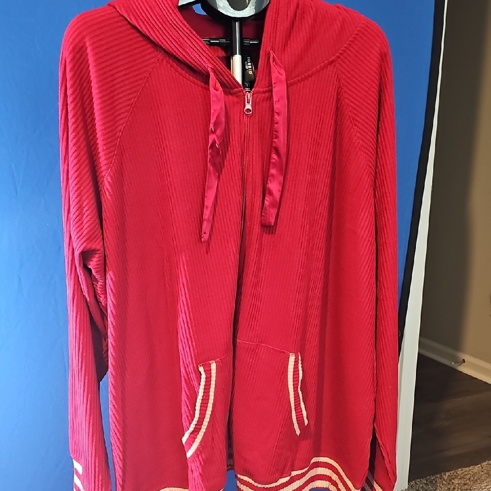 Torrid Vibrant Red Ribbed Hoodie